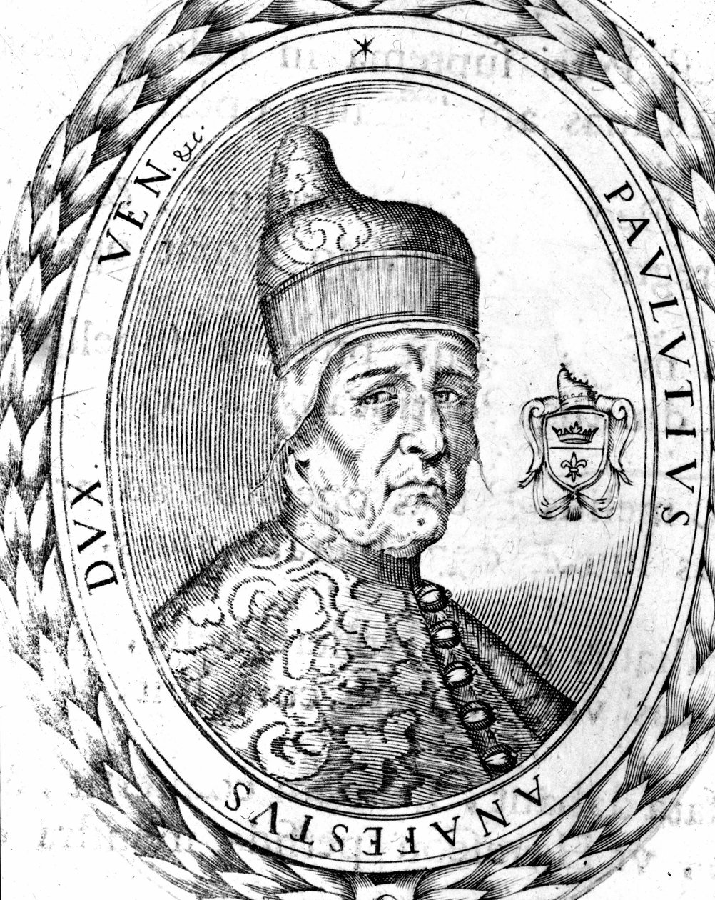 Ritratto di Paoluccio Anafesto (697-717). Primo Doge di Venezia. da Unknown artist