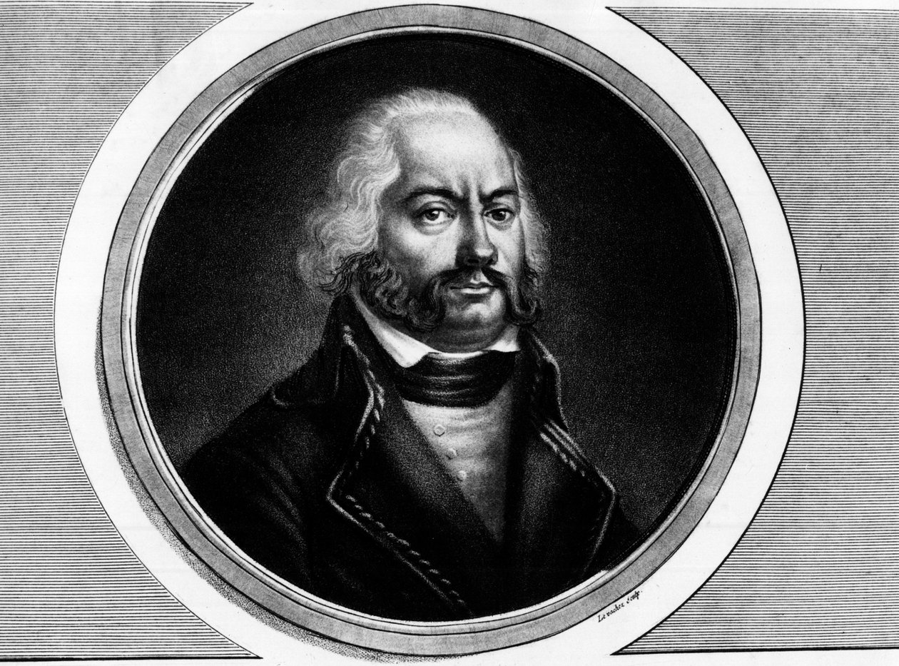 Ritratto di Adam Philippe, Conte di Custine (1740 - 1793), generale francese. Incisione nella "Collezione completa di dipinti storici della rivoluzione francese, in tre volumi." 1804 da Unknown artist