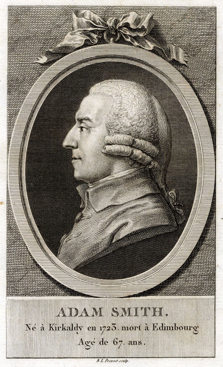 Ritratto di Adam Smith (1723 - 1790), filosofo ed economista scozzese. da Unknown artist