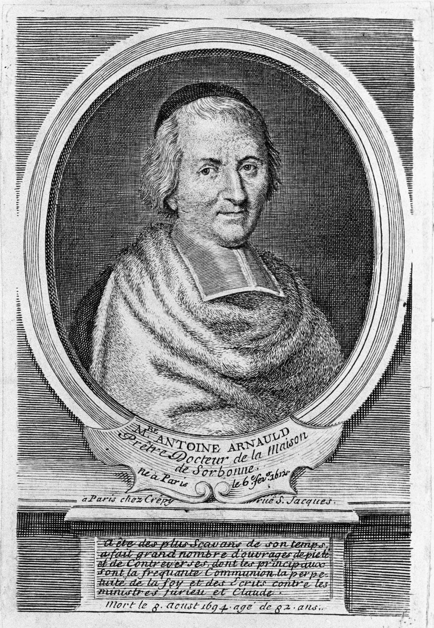 Ritratto di Antoine Arnauld detto il Grande Arnauld (1612-1694), sacerdote, teologo, filosofo e matematico francese, membro dei Giansenisti. da Unknown artist