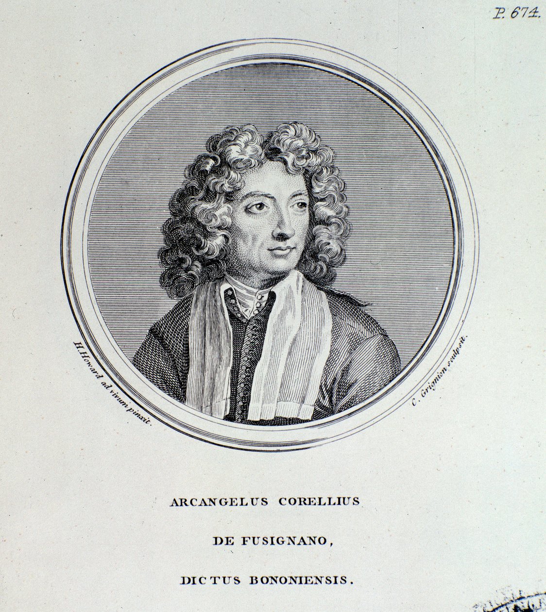 Ritratto di Arcangelo Corelli (incisione) da Unknown artist