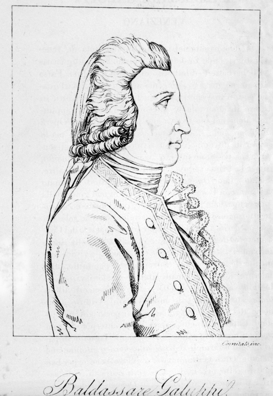 Ritratto di Baldassare Galuppi. Compositore italiano (1706 - 1785) Incisione veneziana della fine del 18° secolo da Unknown artist
