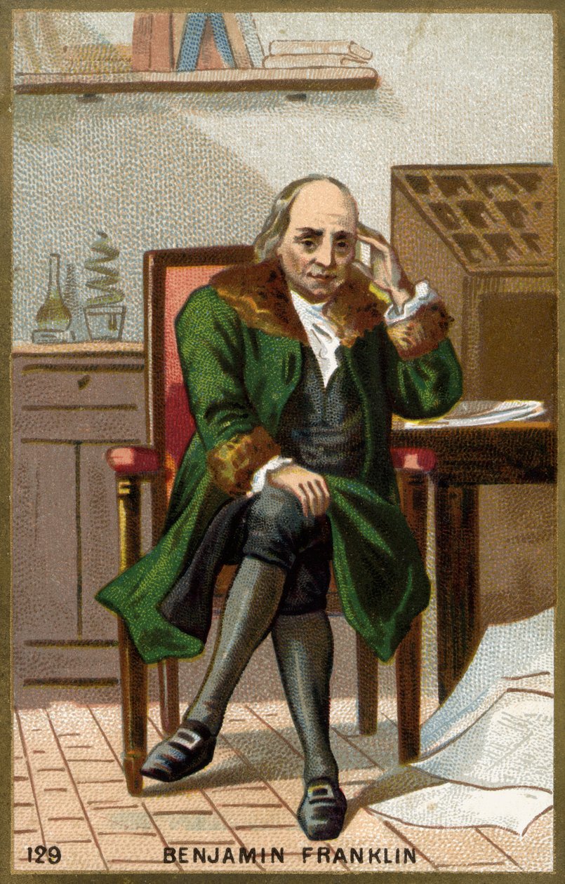 Ritratto di Benjamin Franklin (1706 - 1790), politico americano, memorialista, pamphletario e fisico da Unknown artist