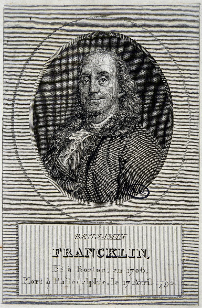 Ritratto di Benjamin Franklin, politico e fisico americano (1706-1790) da Unknown artist