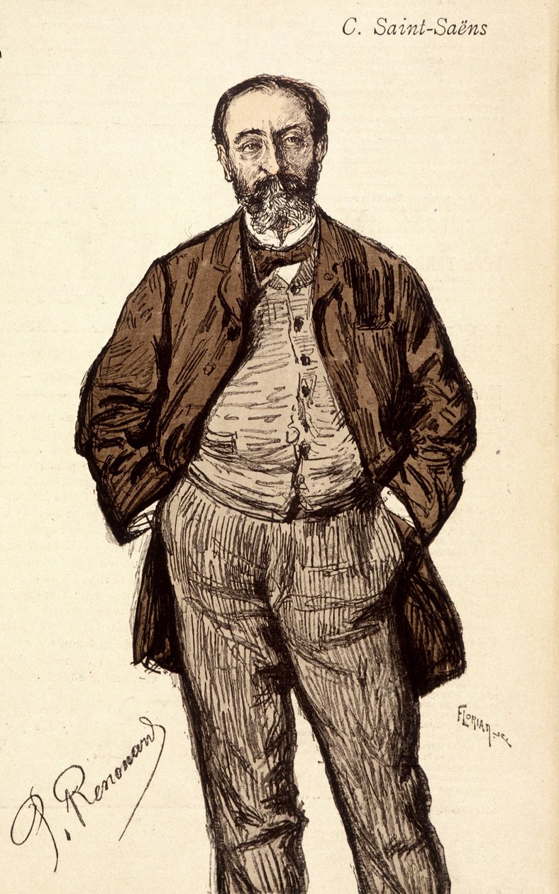 Ritratto di Camille Saint Saens (Saint-Saens) (1835-1921), compositore francese da Unknown artist