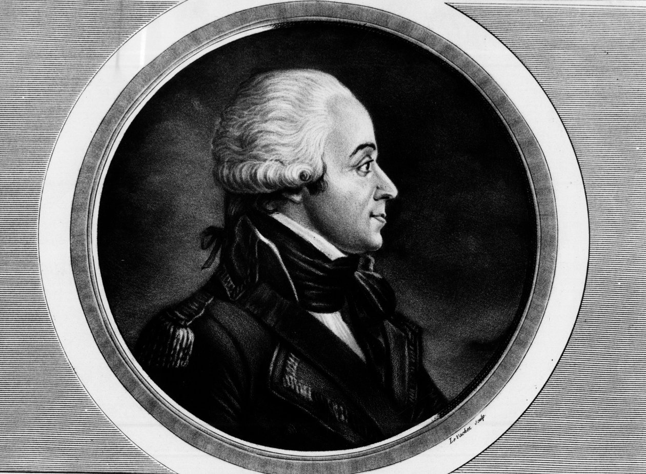 Ritratto di Charles Francois Dumouriez (1739-1823), Ministro degli Affari Esteri. Incisione in "Collezione completa di dipinti storici della rivoluzione francese, in tre volumi." 1804 da Unknown artist
