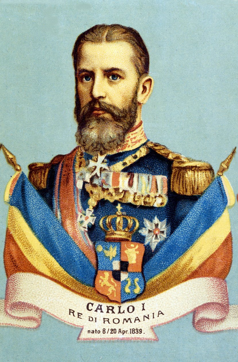 Ritratto di Carlo I, re di Romania. Cromolitografia del XIX secolo da Unknown artist