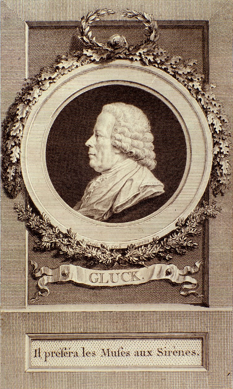 Ritratto di Christoph Gluck (1714-1787) compositore tedesco (incisione) da Unknown artist