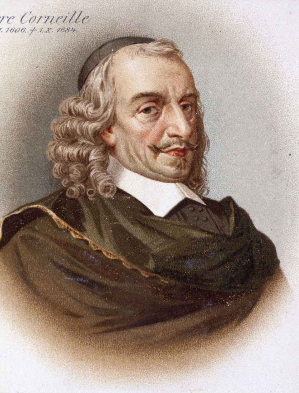 Ritratto di Corneille (1606 - 1684). Cromolitografia del XIX secolo. da Unknown artist