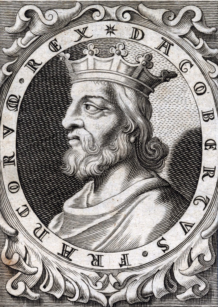Ritratto di Dagoberto I, re dei Franchi (incisione del XVIII secolo) da Unknown artist