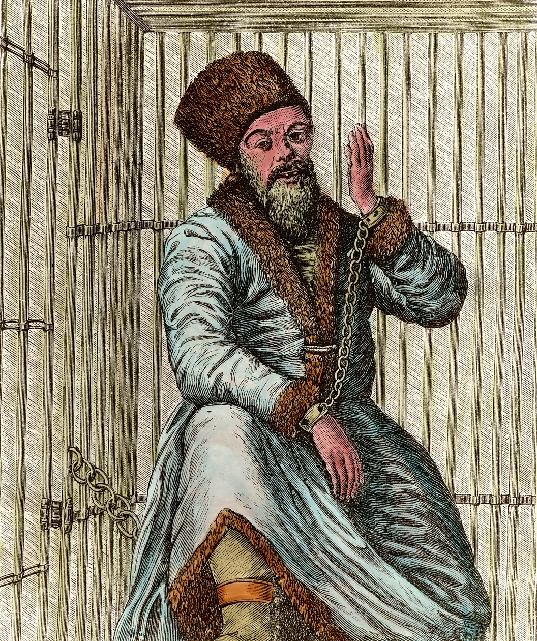 Ritratto di Emelian Ivanovich Pugachev, leader cosacco durante la Guerra dei Contadini Russi (1773-1775) da Unknown artist