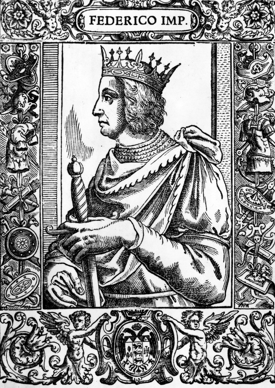 Ritratto di Federico II (1194-1250), imperatore tedesco. da Unknown artist