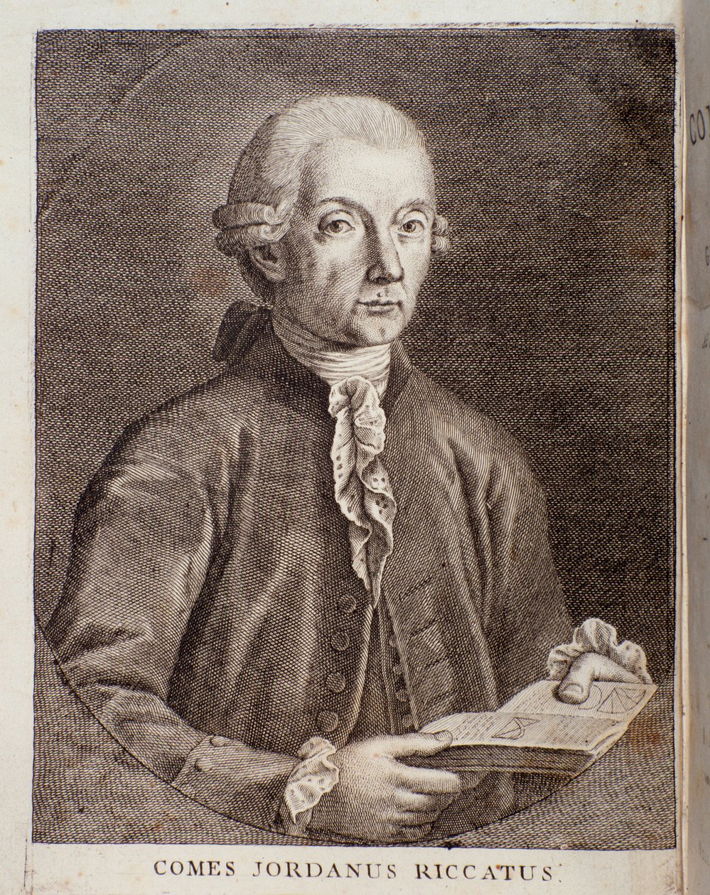 Portrait of Giordano Riccati (engraving) da Unknown artist