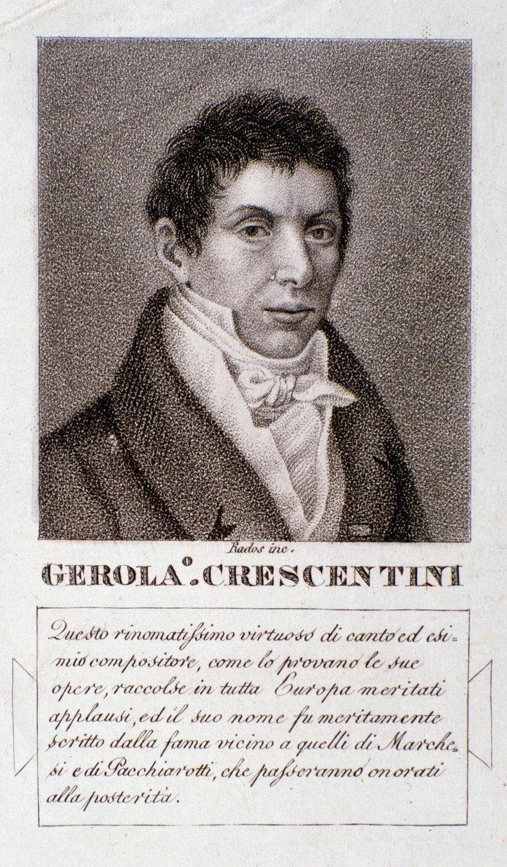 Ritratto di Girolamo Crescentini (incisione) da Unknown artist