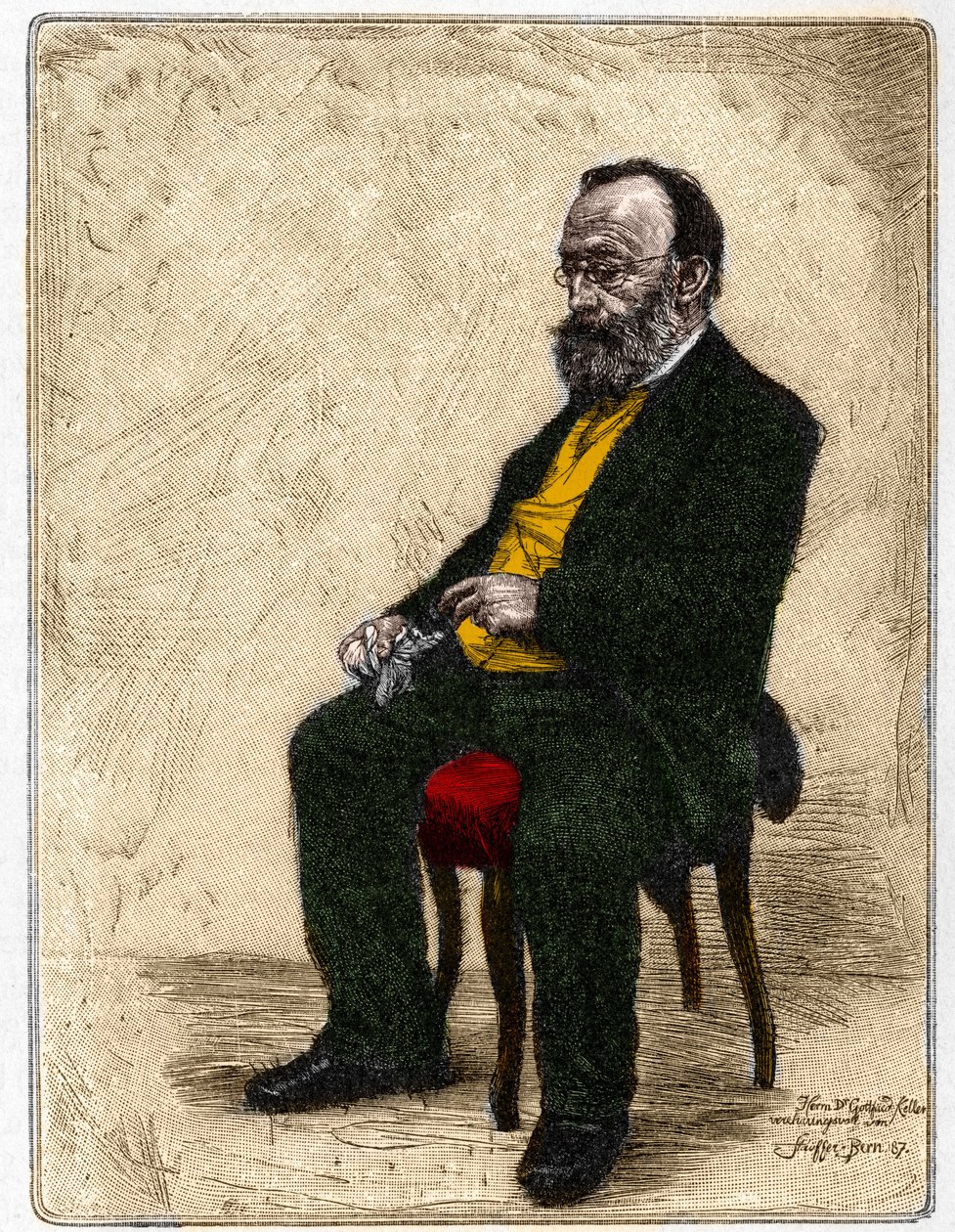 Ritratto di Gottfried Keller (1819-1890), scrittore e poeta svizzero di lingua tedesca. da Unknown artist
