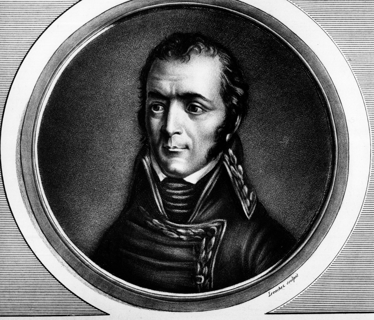 Ritratto di Guillaume Marie-Anne Brune, maresciallo di Francia. Incisione in "Complete collection of historical paintings of the French revolution, in three volumes." 1804 da Unknown artist