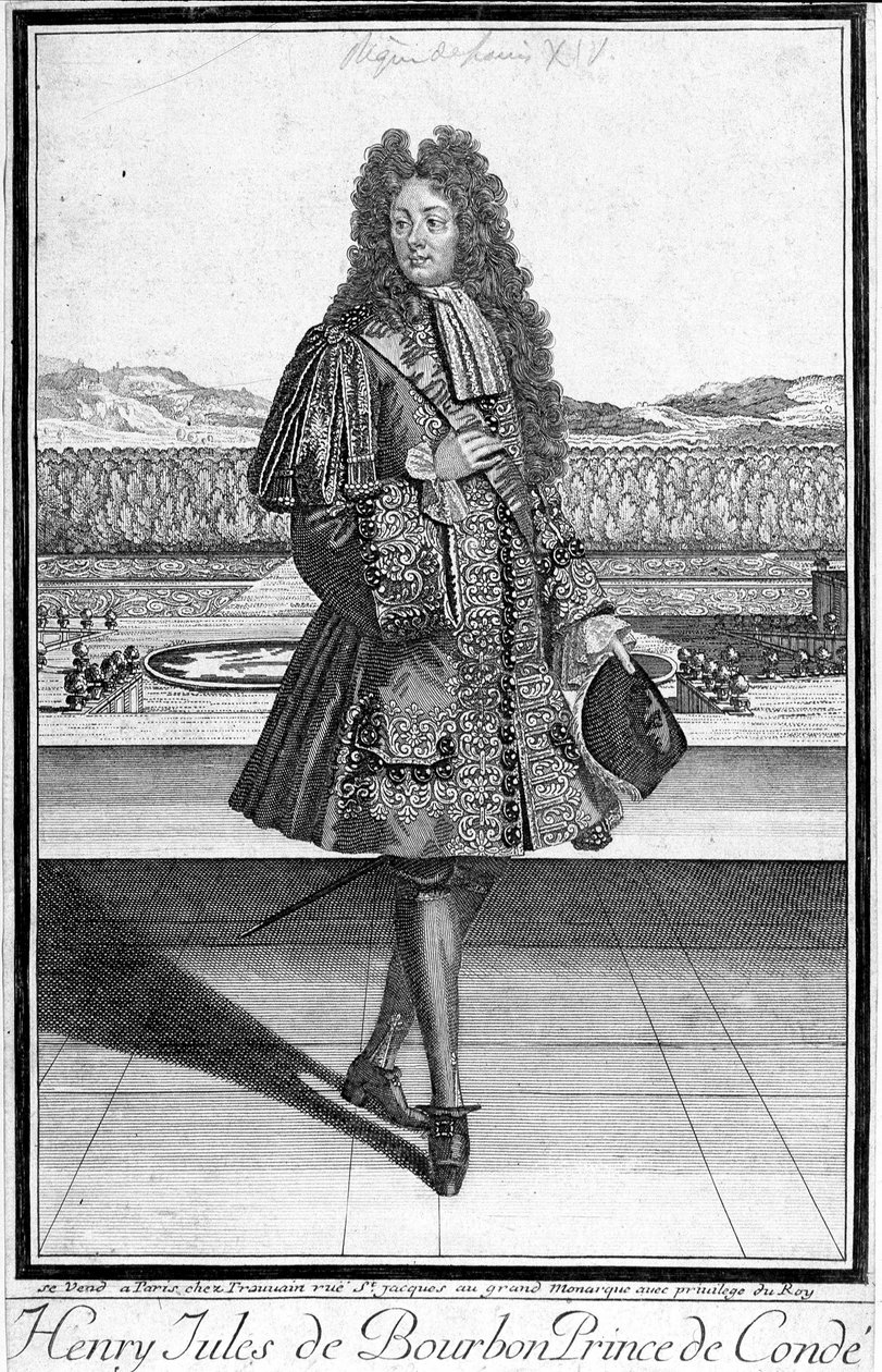 Ritratto di Henri Jules de Bourbon, Principe di Condé (Henri-Jules de Bourbon-Conde) (1643-1709). da Unknown artist