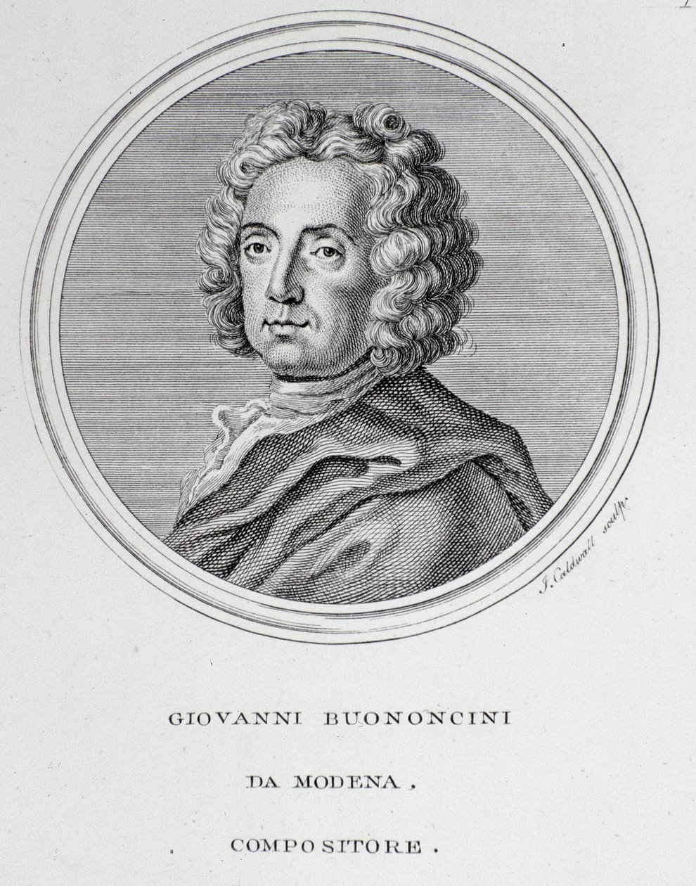 Ritratto del compositore barocco italiano e violoncellista Giovanni Battista Bononcini da Unknown artist