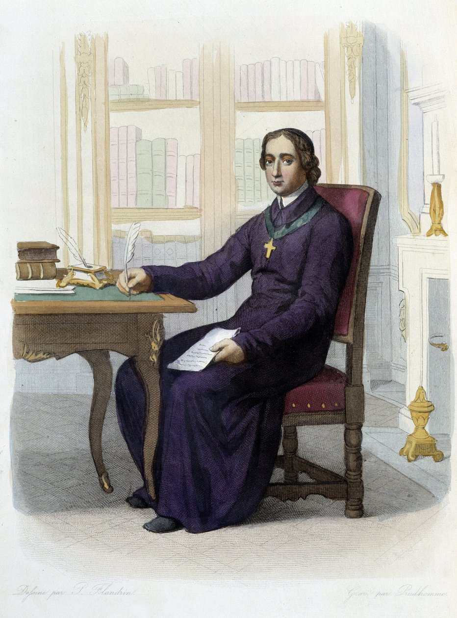 Ritratto di Jean Baptiste (Jean-Baptiste) Massillon, predicatore francese (1663-1742) - in "Le Plutarque Francais", ed. Mennechet da Unknown artist
