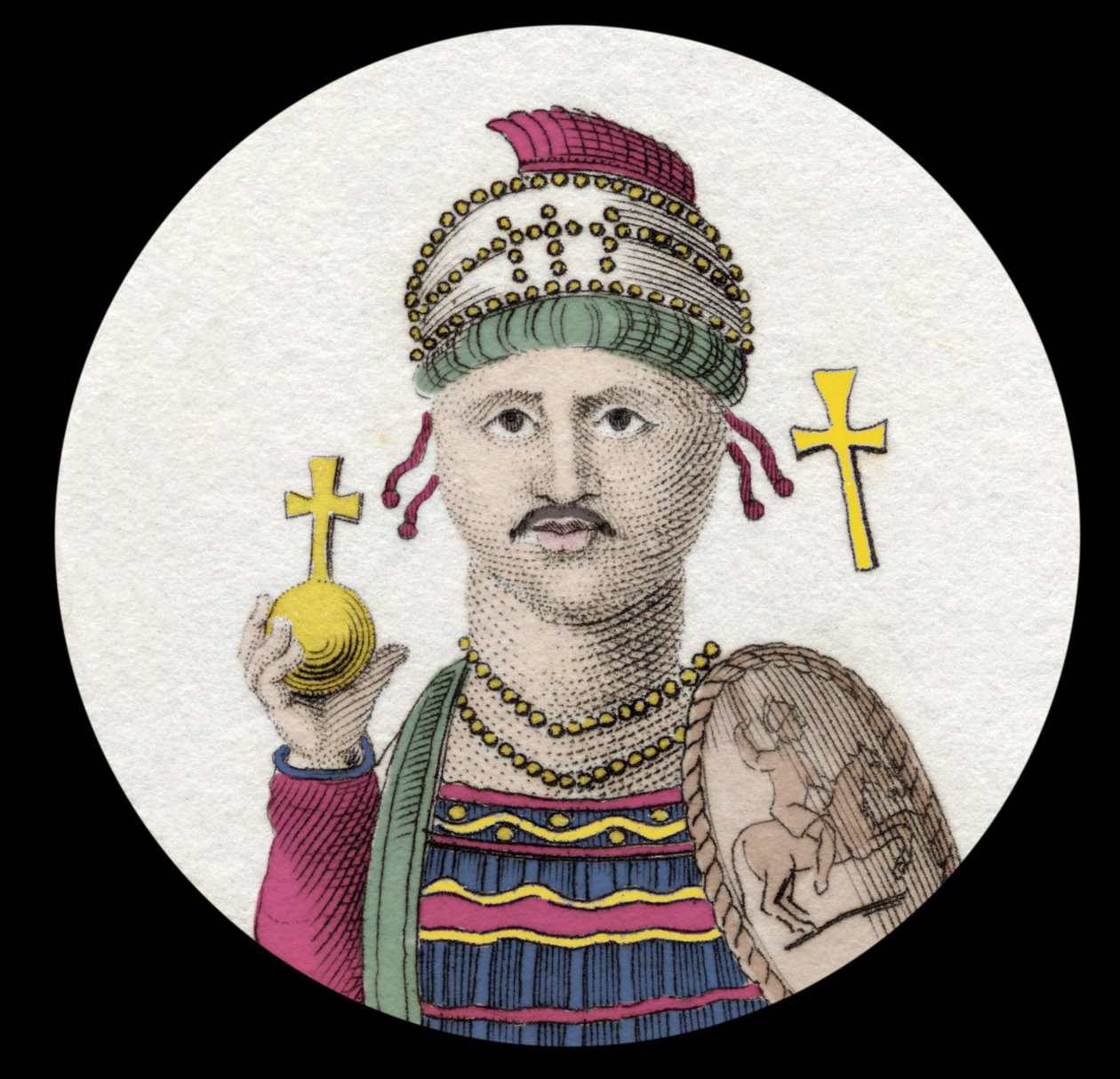 Ritratto di Giustiniano I (Il Grande) (Flavio Pietro Sabbazio Giustiniano) (482-565). Imperatore romano d