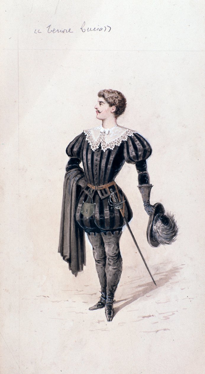 Ritratto di Lucio, tenore in Lucia di Lammermoor, opera di Gaetano Donizetti da Unknown artist