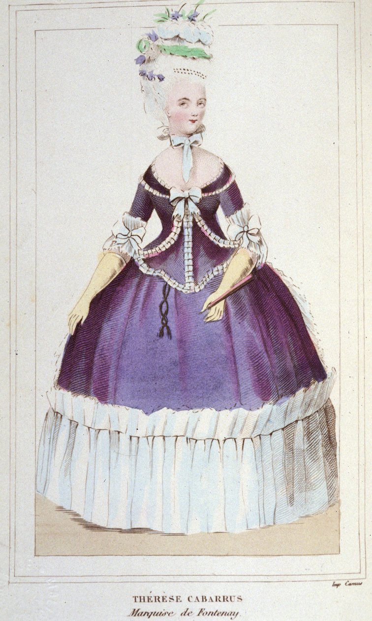 Ritratto di Mademoiselle de Fontenay o Teresa (Theresa o Terezia) Cabarrus, conosciuta come Madame Tallien (Talien) (1773-1835), Marchesa di Fontenay. Incisione del 1830 da Unknown artist