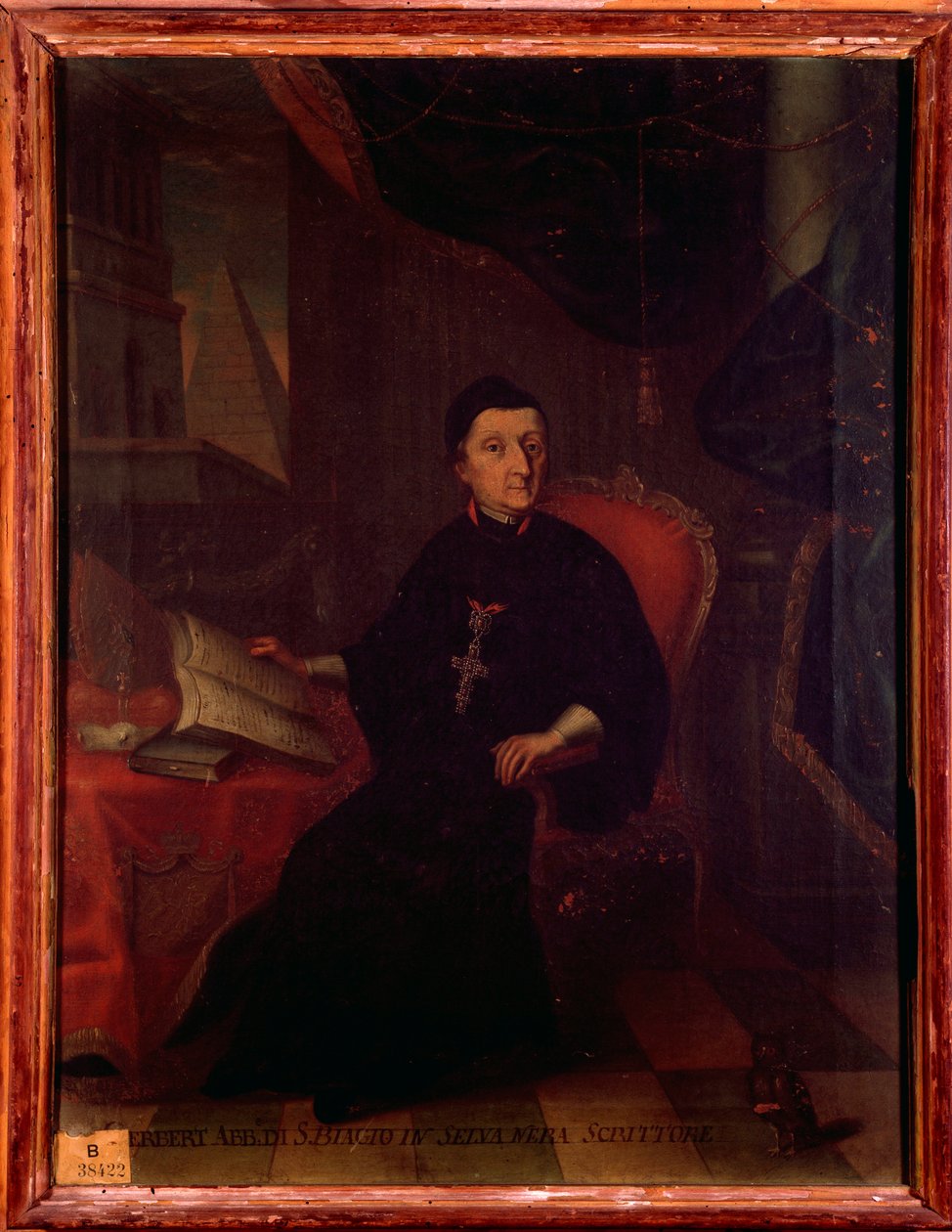 Ritratto di Martin Gerbert von Hornau, teologo, storico e scrittore di musica tedesco. Dipinto anonimo del XVIII secolo da Unknown artist