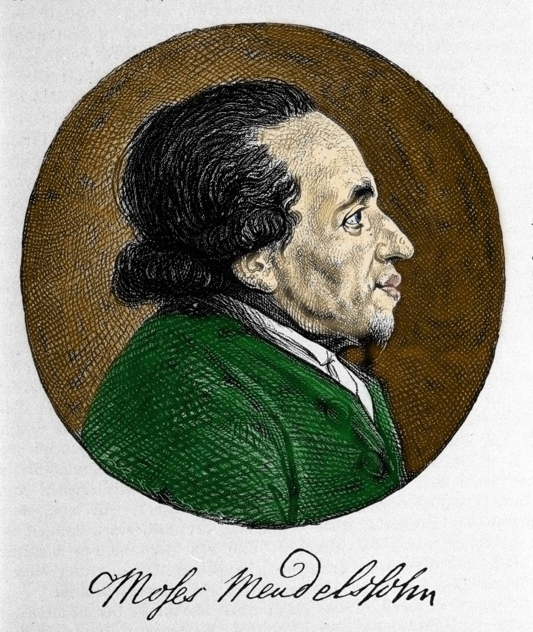 Ritratto di Moses Mendelssohn (1729-1786), filosofo e vero fondatore del giudaismo moderno. Nonno del musicista Felix Mendelssohn da Unknown artist