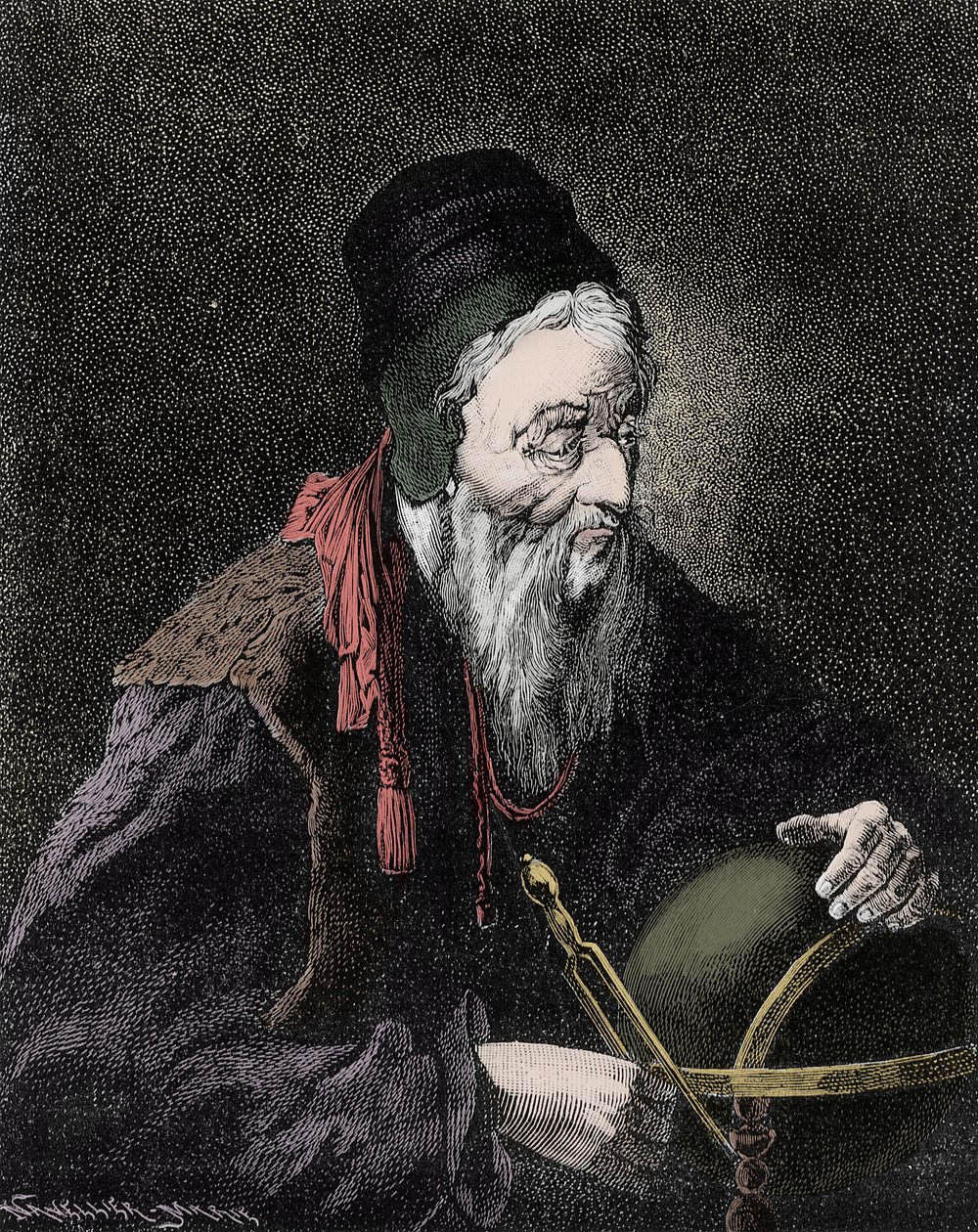 Ritratto di Nostradamus, Michel de Notre Dame (1503-1566) astrologo e medico francese - Incisione del XIX secolo da Unknown artist