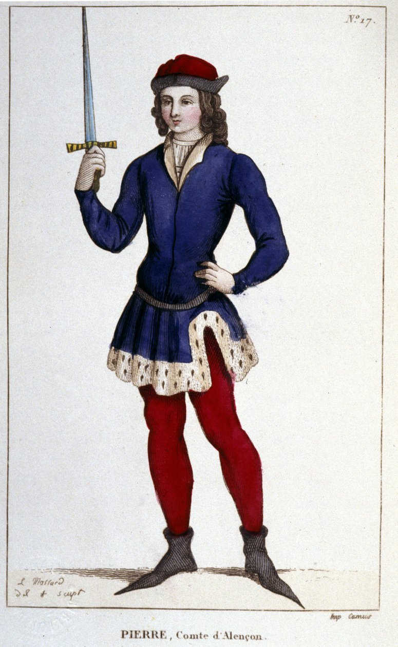 Ritratto di Pierre, conte di Alençon (1251 - 1284). Incisione del 1830. da Unknown artist