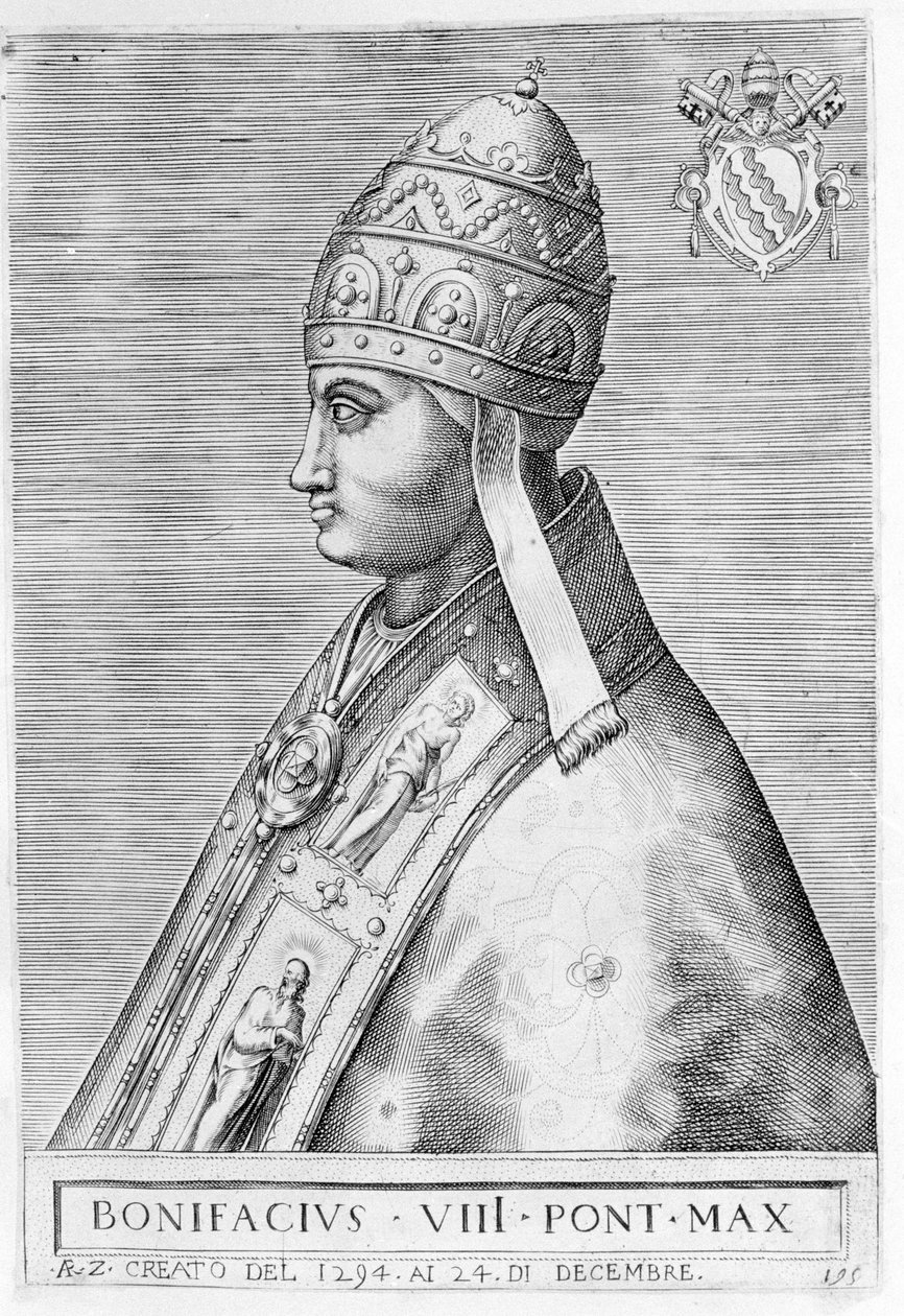 Ritratto di Papa Bonifacio VIII (Benedetto Caetani detto Bonifacio VIII) da Unknown artist