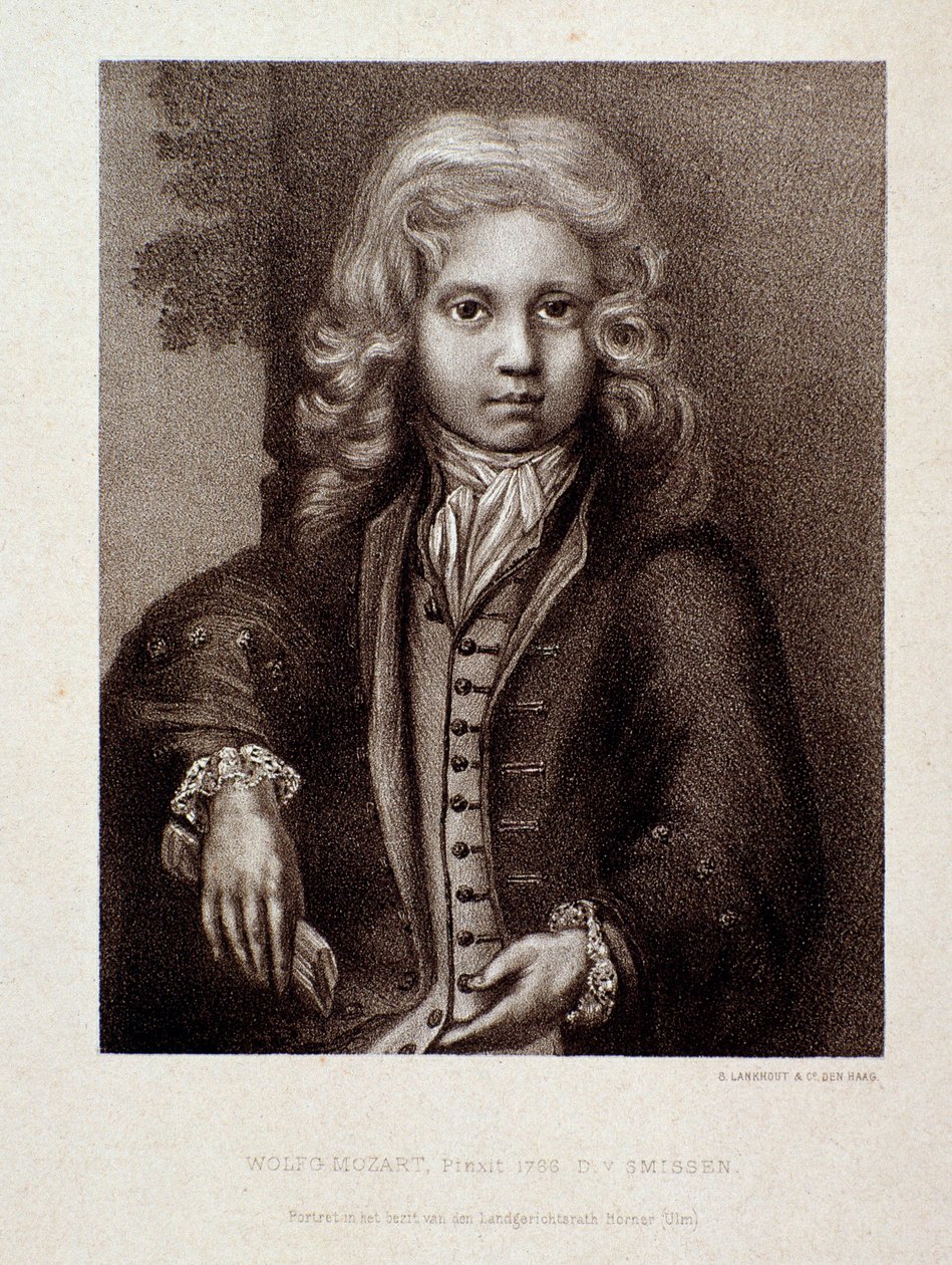 Ritratto di Wolfgang Amadeus Mozart da bambino (incisione) da Unknown artist