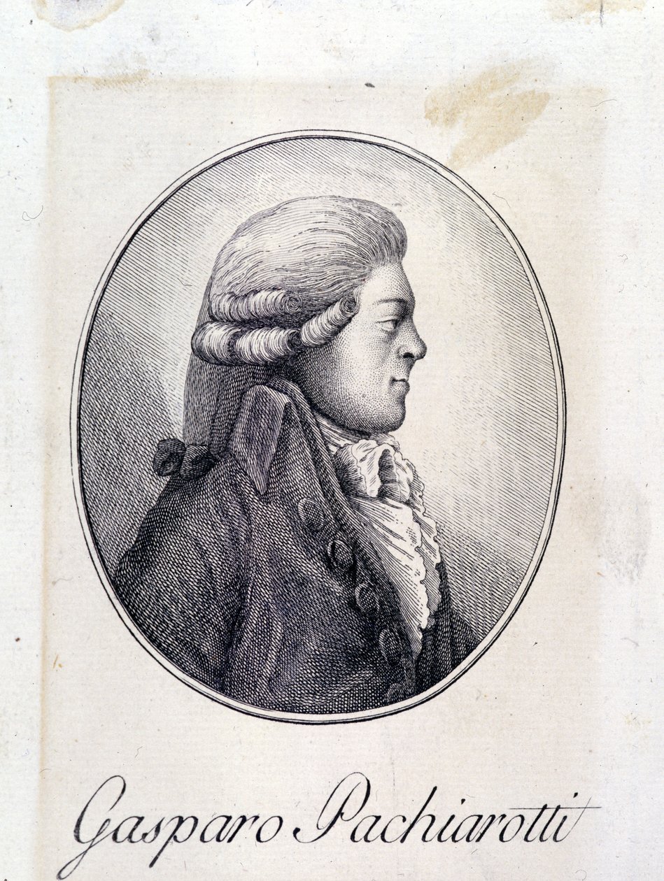 Ritratto del castrato italiano Gasparo Pacchierotti (1740 - 1821). Incisione del XIX secolo. da Unknown artist