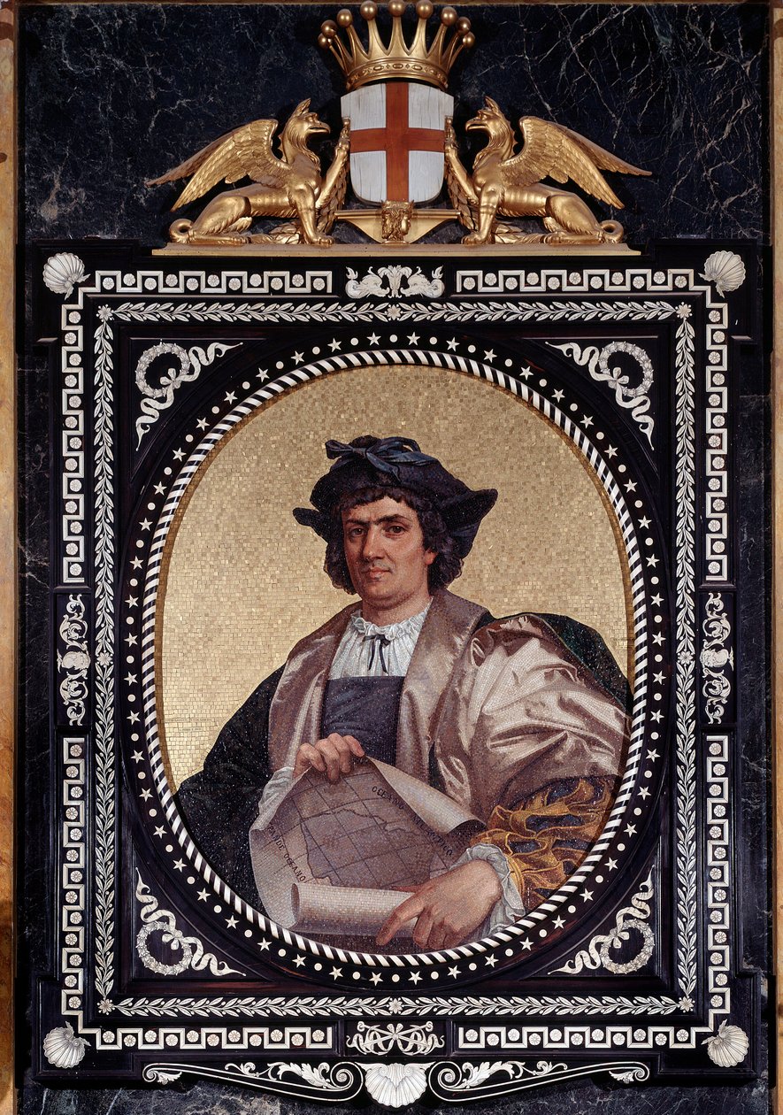 Ritratto del navigatore italiano Cristoforo Colombo (1451-1506) (mosaico) da Unknown artist
