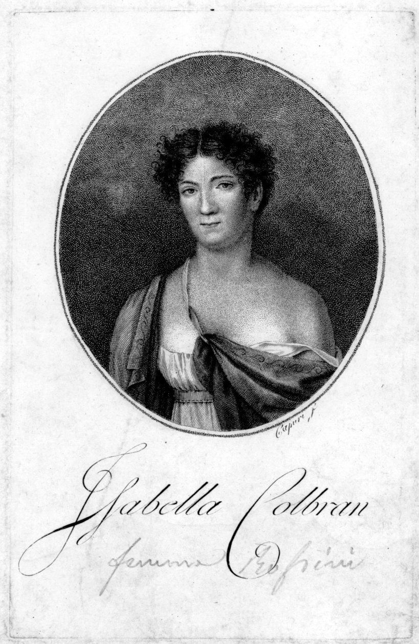 Ritratto della cantante spagnola Isabelle Colbran (1785-1845) Incisione del XIX secolo da Unknown artist