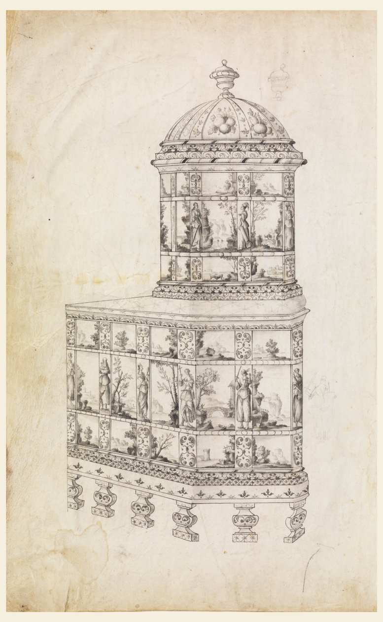 Stufa di piastrelle di ceramica da Unknown artist