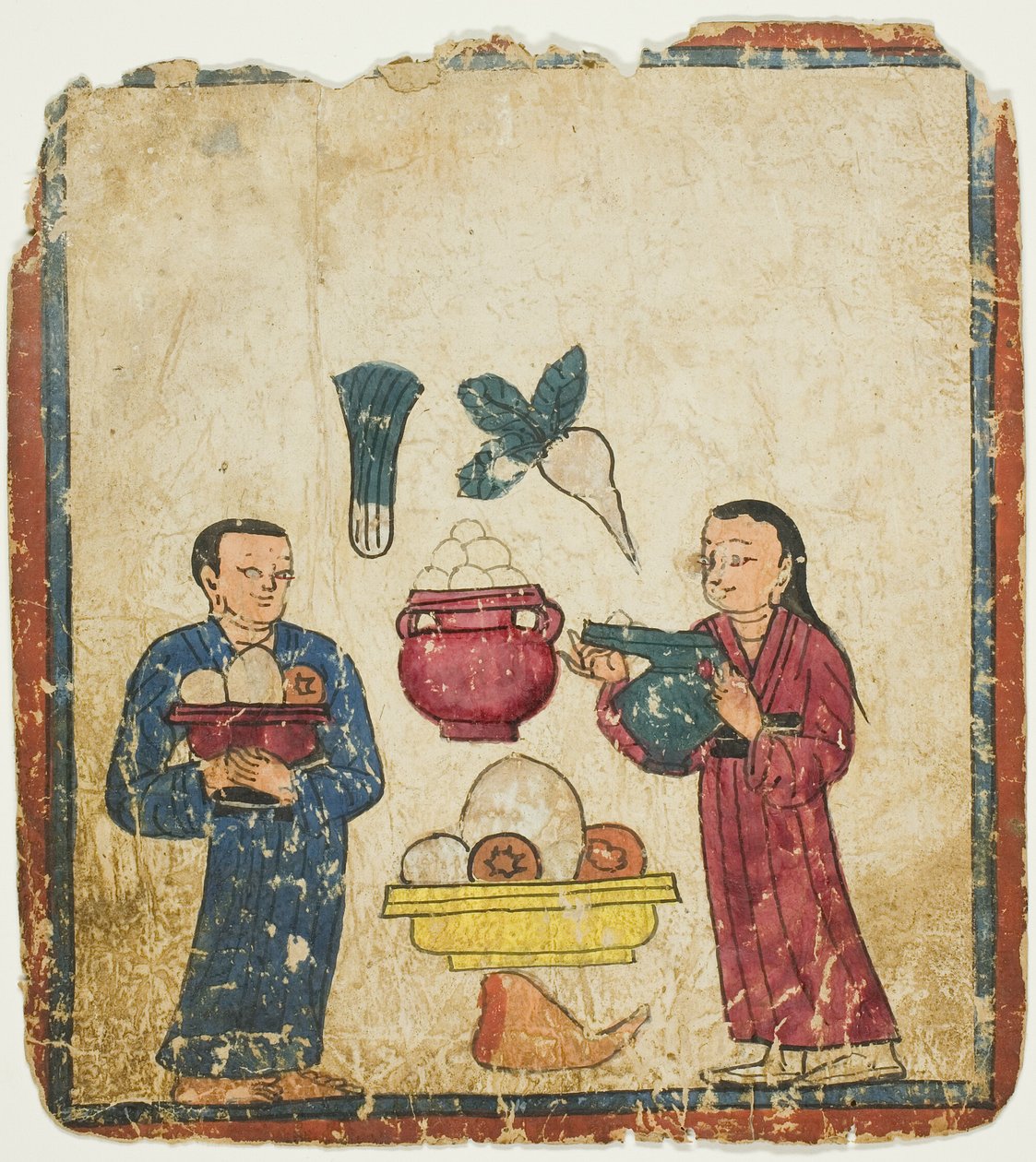 Presentazione delle offerte, da un set di carte iniziatiche (Tsakali) da Unknown artist