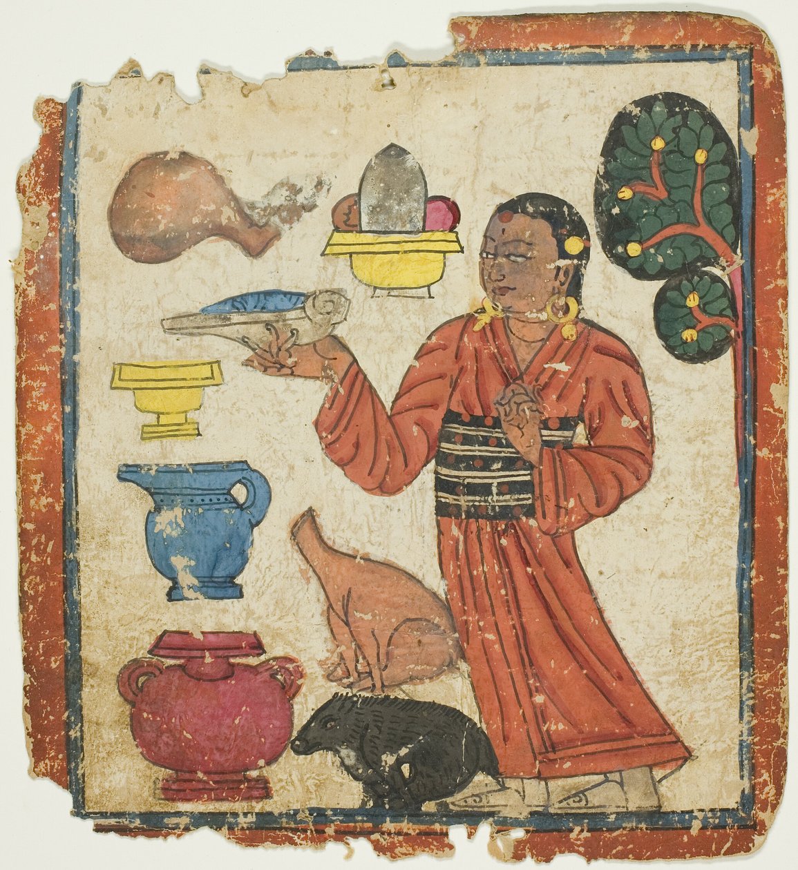 Presentazione delle offerte, da un set di carte iniziatiche (Tsakali) da Unknown artist
