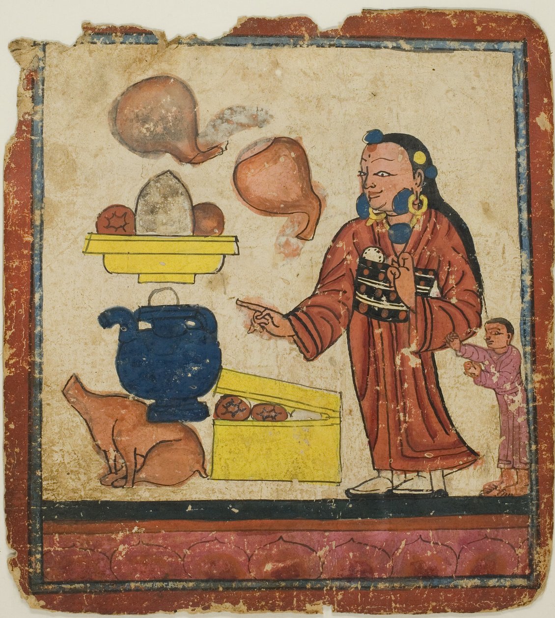 Presentazione delle offerte, da un set di carte iniziatiche (Tsakali) da Unknown artist