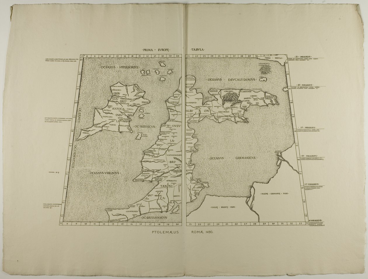 Prima Europa Tabula: Ptolemaeus Romae 1490 da Unknown artist
