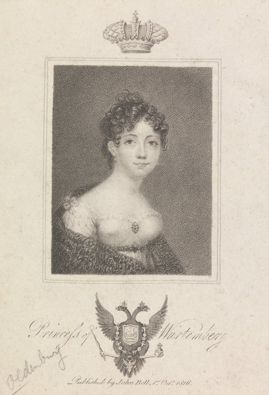 Principessa di Wurtemberg da Unknown artist