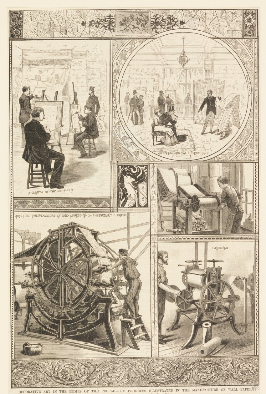 Processi di produzione della carta da parati da Unknown artist