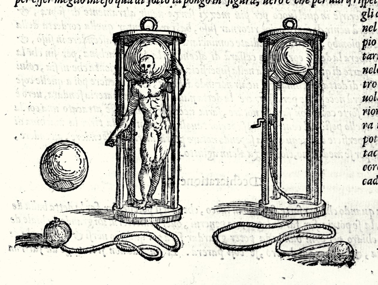 Progetto del primo scafandro di Niccolò Fontana detto Tartaglia (1499-1557) nel 1551. Incisione del XVI secolo da Unknown artist