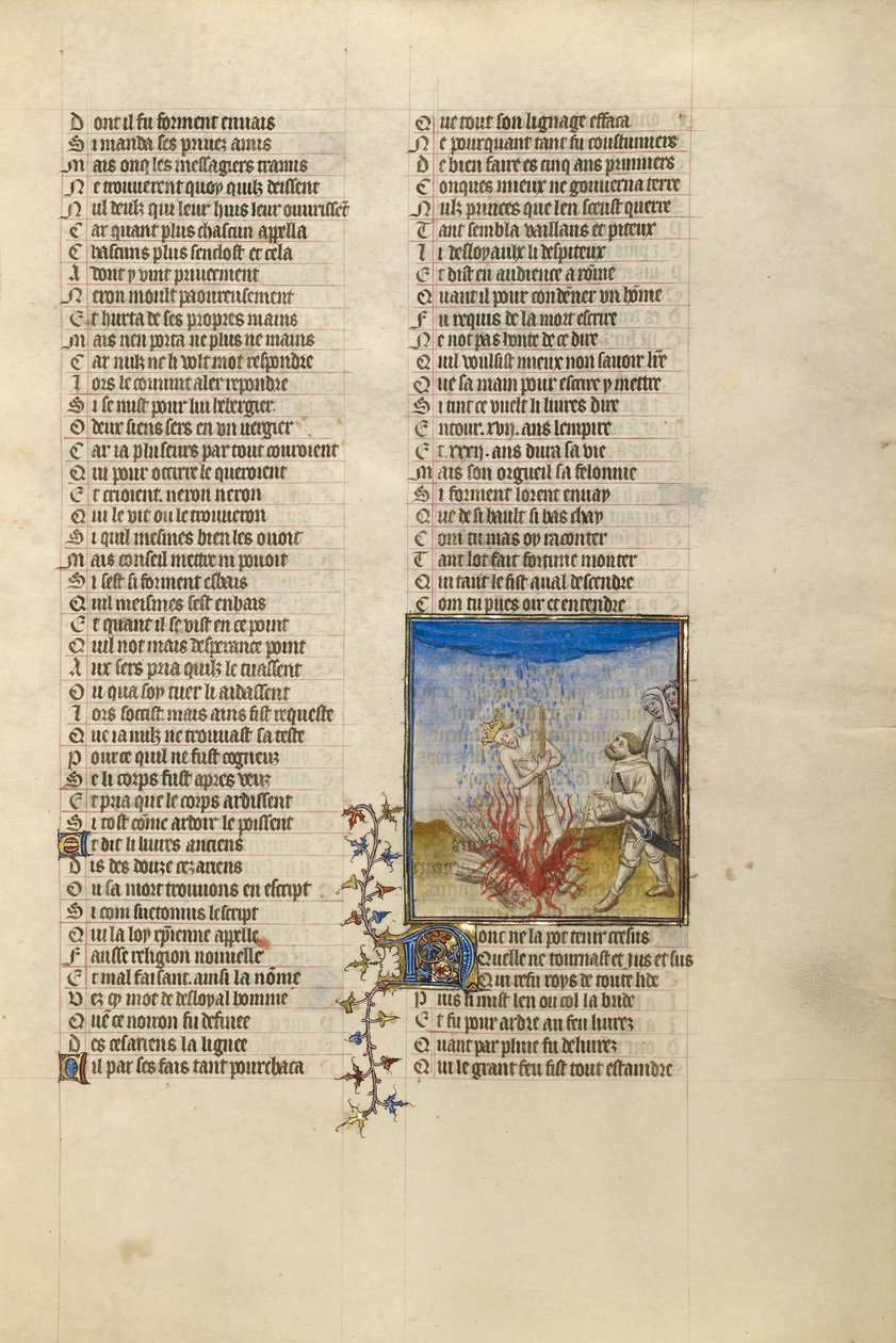 Pioggia che spegne le fiamme del rogo a cui è legato il re Kroesus da Unknown artist