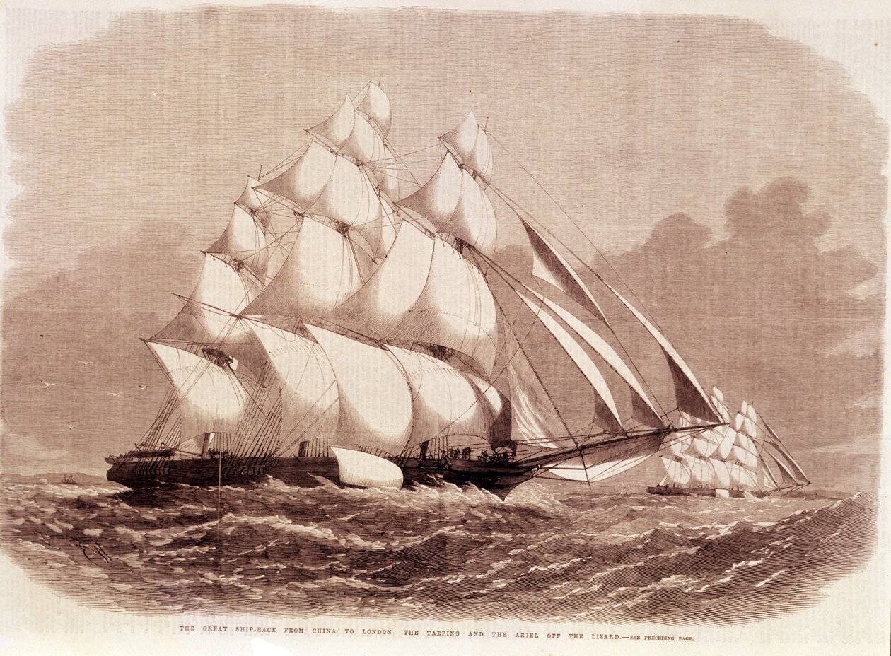 Regata tra i clipper Ariel e Taeping nel 1866 da Unknown artist
