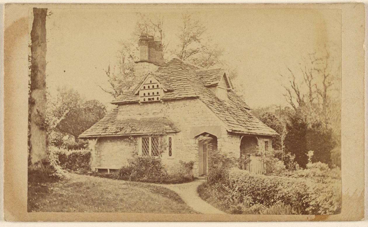 Residenza di Thomas Roberts a Wodenethe Fish Kill on Hudson N.Y. [vista esterna del Rose Cottage, Blaise Hamlet]. da Unknown artist