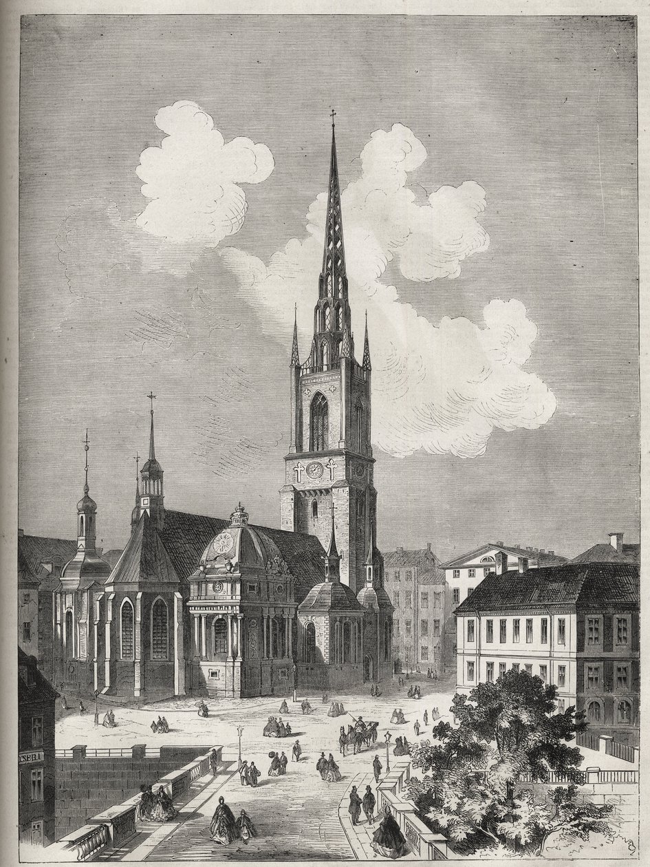 Chiesa di Riddarholmen - La Chiesa di Riddarholm a Stoccolma - 1866 da Unknown artist