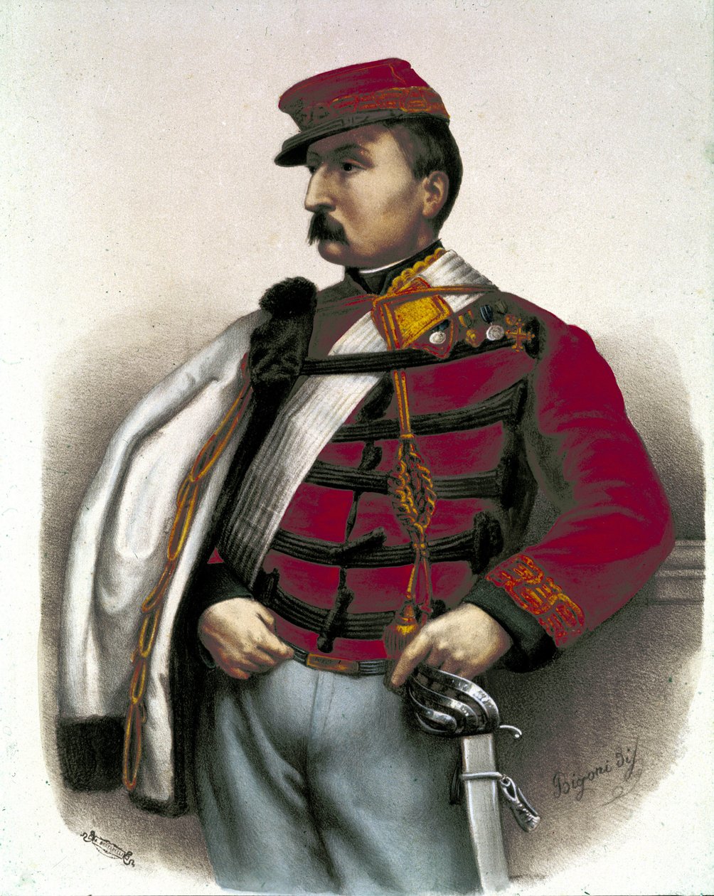 Risorgimento: Ritratto di Nino Bixio (1821-1873), militare e politico italiano. Ha avuto un ruolo importante nell