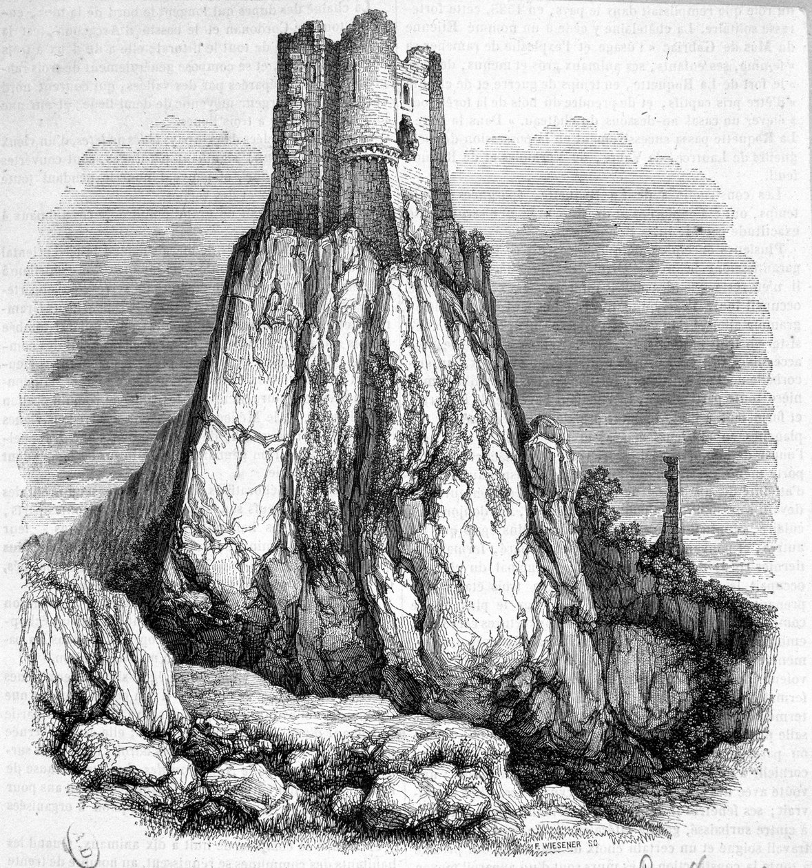 Rovine del castello di La Roquette - incisione da Unknown artist