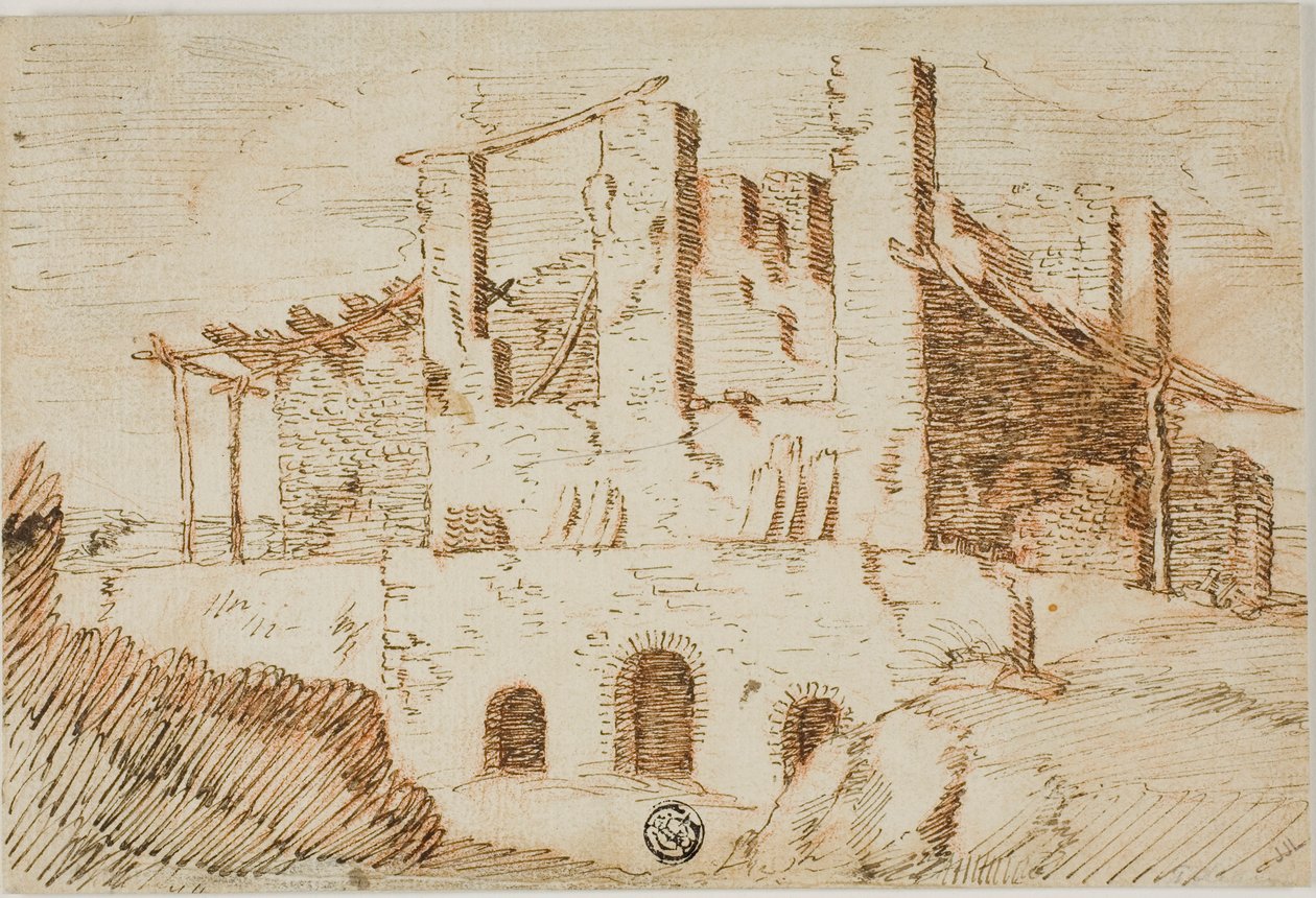Rovine con capanno agricolo da Unknown artist